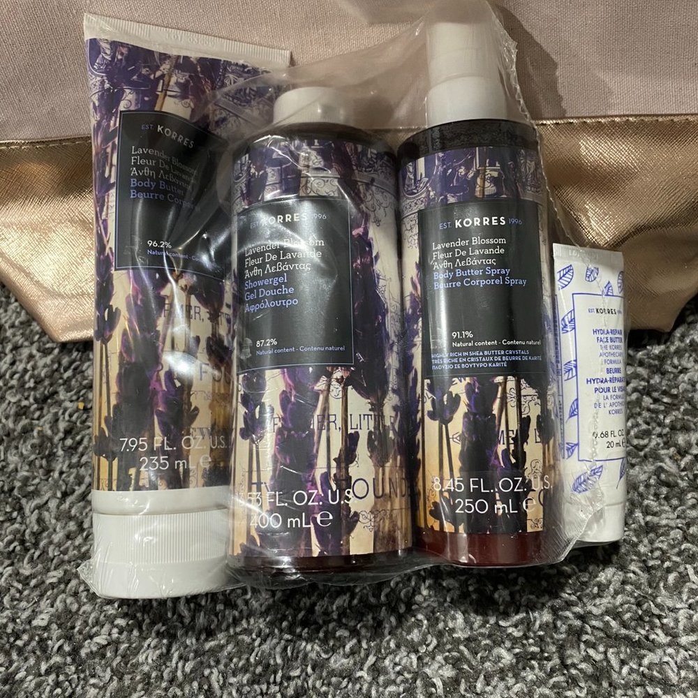 Korres Lavender Blossom Body Butter Shower Gel Set NEW